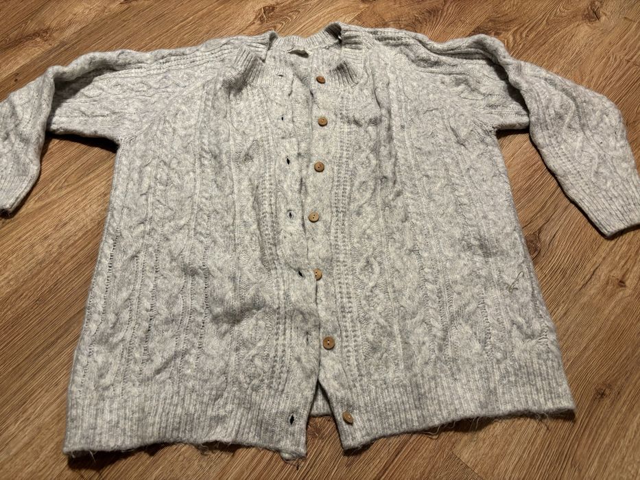 Kardigan szary na guziki Pull&Bear S/36