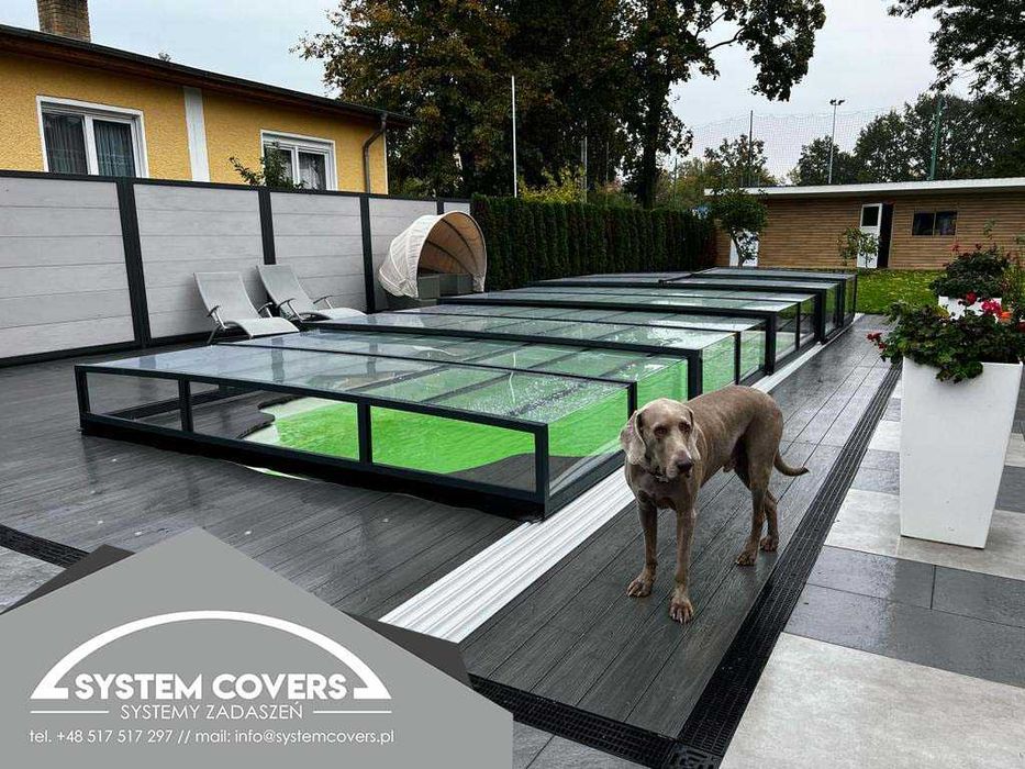 Zadaszenie basenowe, basenu, 370 x 850 x 65 cm - System Covers