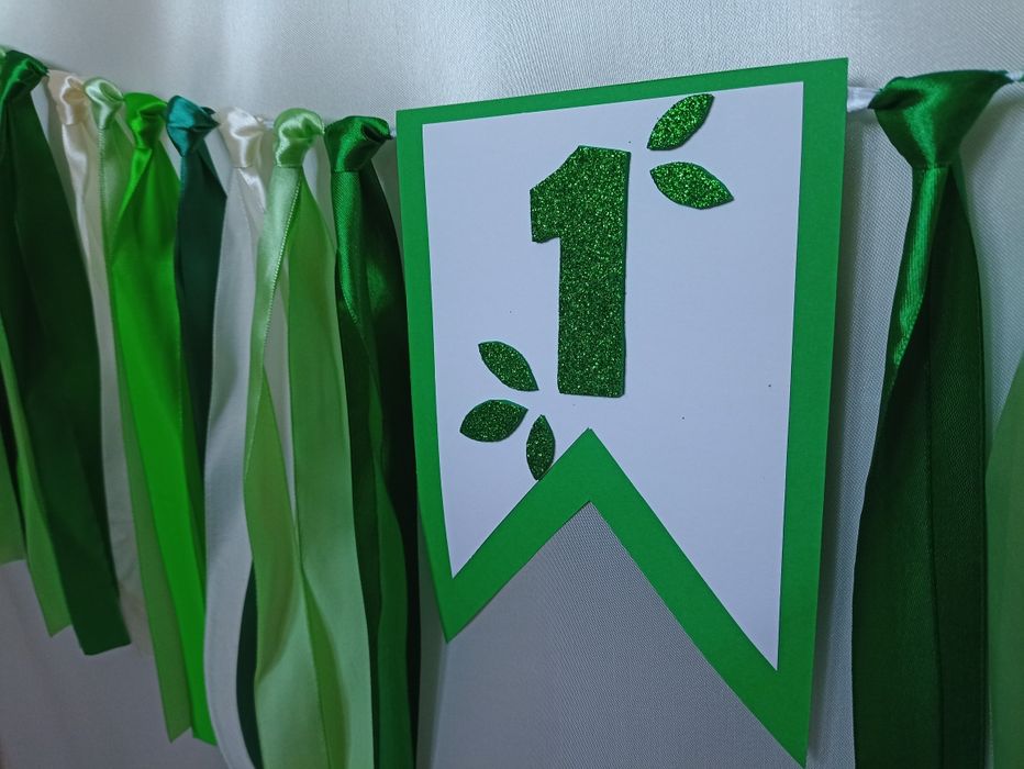 Girlanda urodzinowa roczek zielona leśna