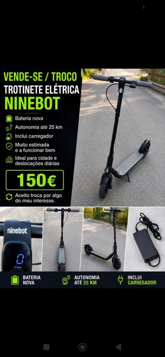 Vendo trotinete elétrica marca ninebot com carregador a faz 25km