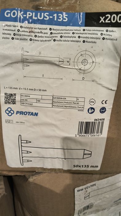 Kołek, tuleja teleskopowa GOK-PLUS 135 protan rawlplug