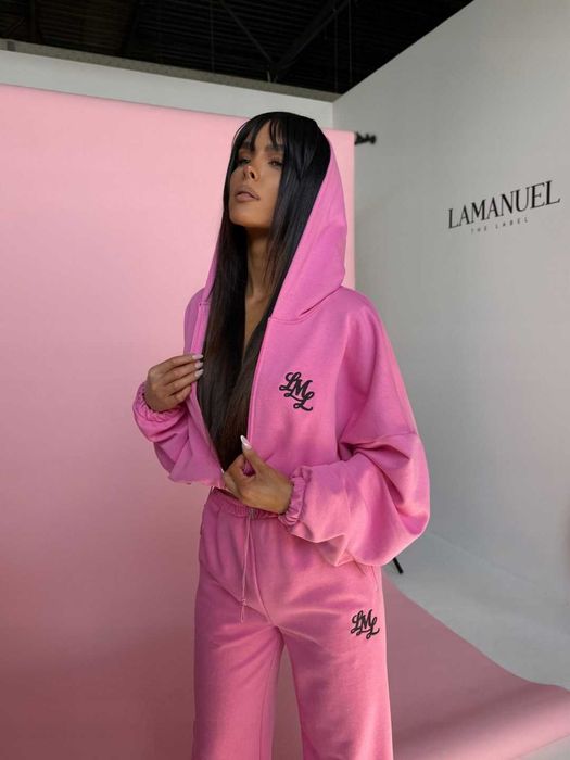 La manuel dres komplet positive różowy