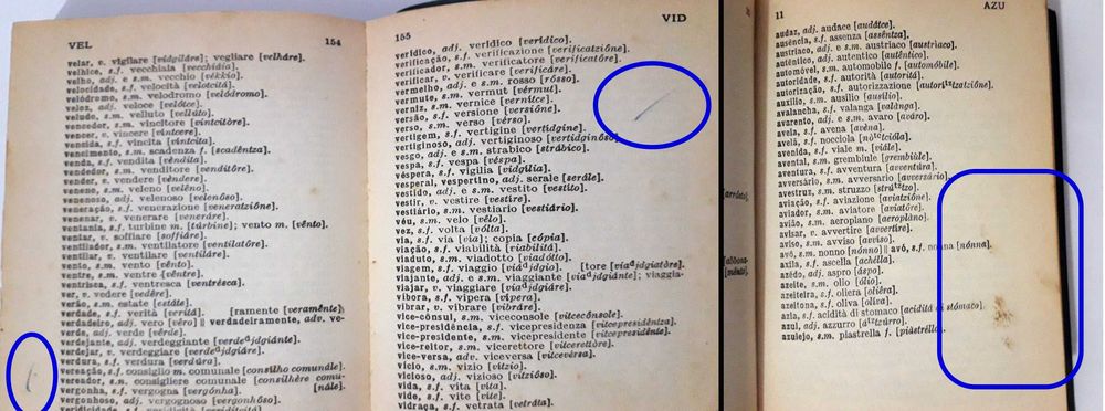 Dicionário antigo de bolso Italiano-Português-Italiano