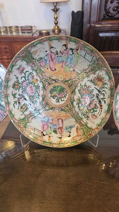 Coleção de porcelana chinesa, decoração mandarim