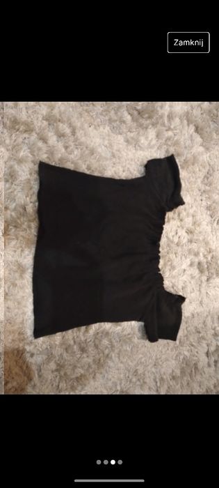 Crop top czarny hiszpanka XS S