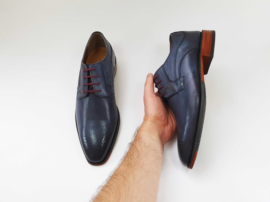 Сині чоловічі туфлі 40 25.5 см