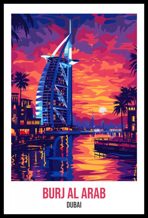 Plakat 40x60cm Burj Al Arab, Dubai