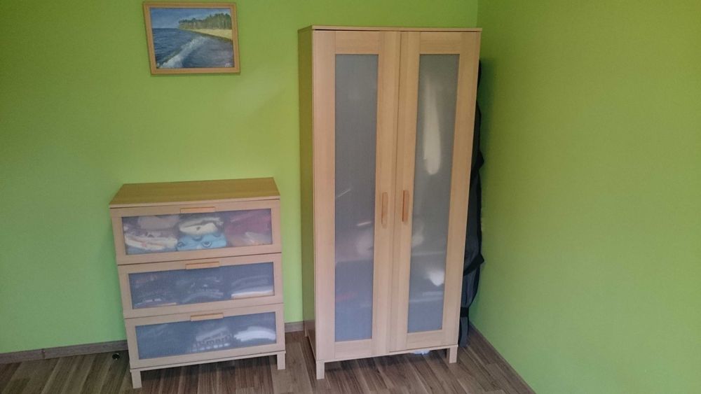 Zestaw IKEA - Komoda ANEBODA + Szafa ANEBODA, stan b.dobry, sprawne, pojemne
