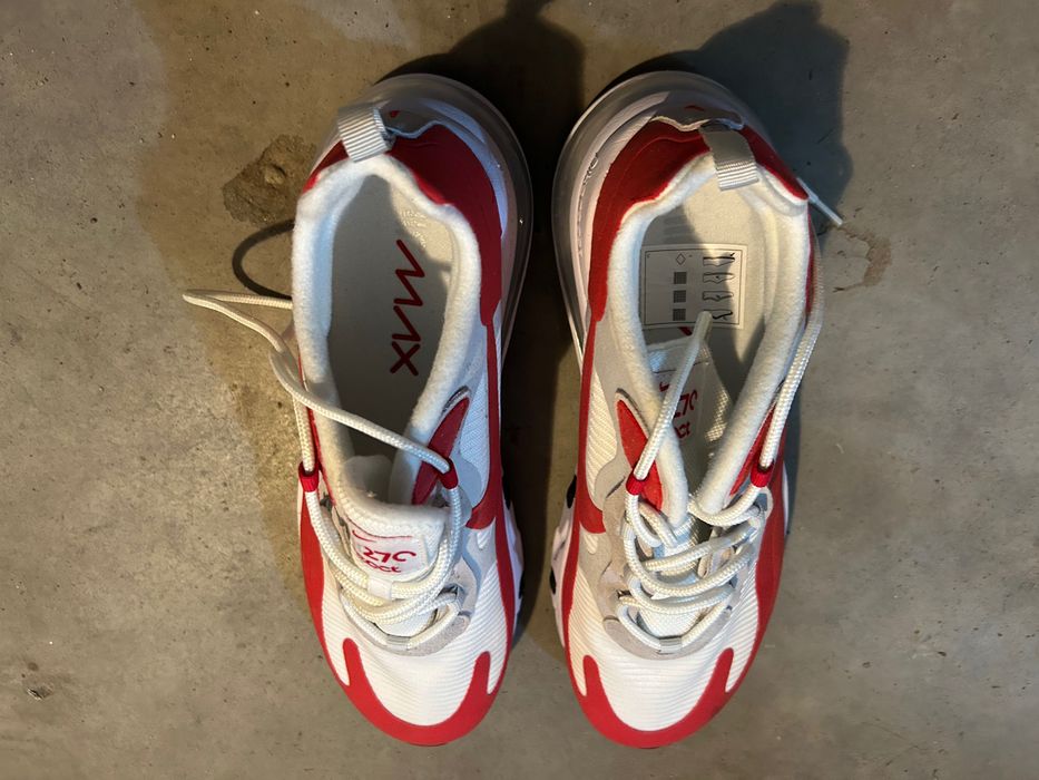 Nike Air Max 270 React, white red - nowe, 44, oryginalne