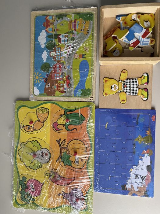 Zestaw puzzli drewnianych
