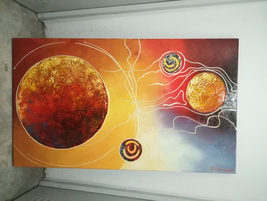 3 Telas Pintadas de Autor A. Gonçalves