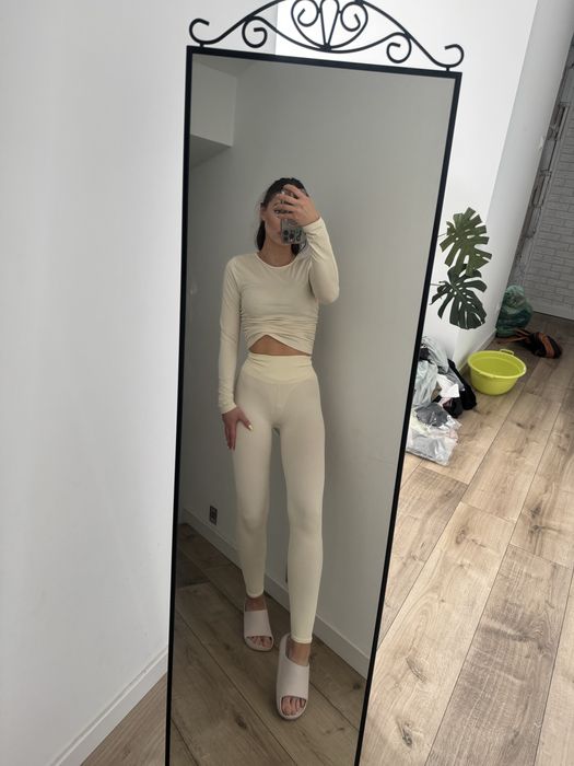 Legginsy wysoki stan prążkowane s