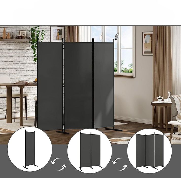 Parawan pokojowy balkonowy 3-panelowy Składany wolnostojący 167x177 cm