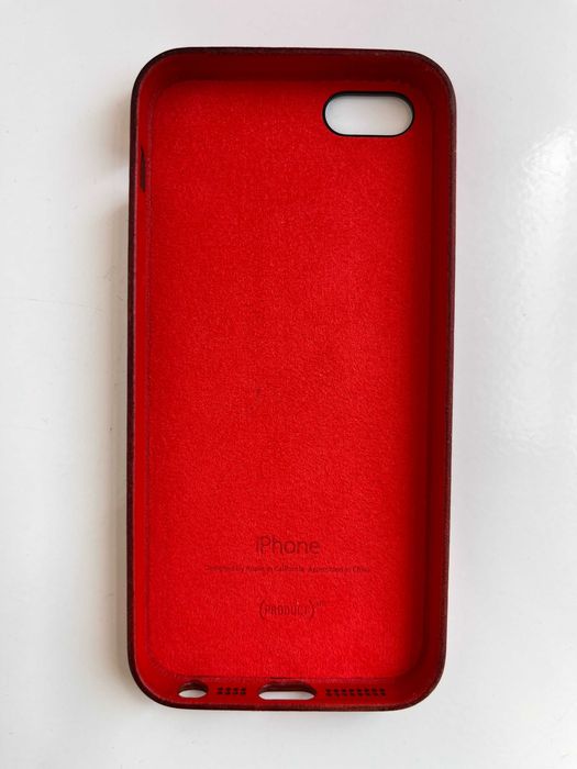 Capa de pele vermelha para IPhone 5S