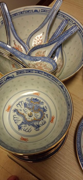 Chinese porcelain rice-grain-pattern tableware64285170597506123