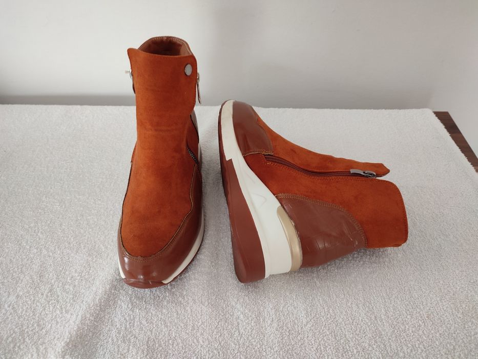 Botki na jesień rude nowe