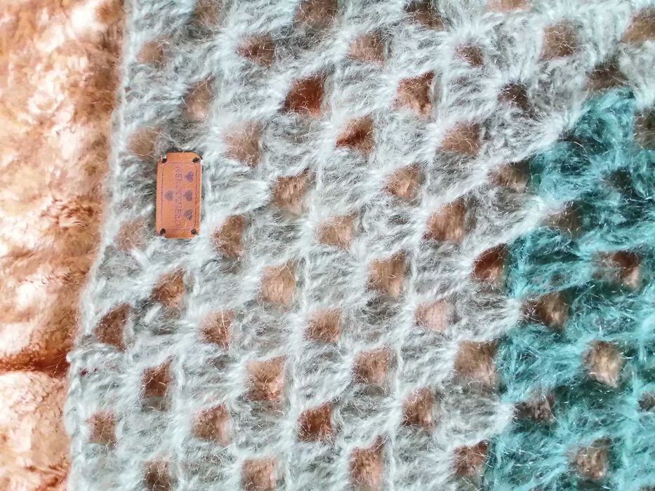 Chusta na szydełku handmade z moheru