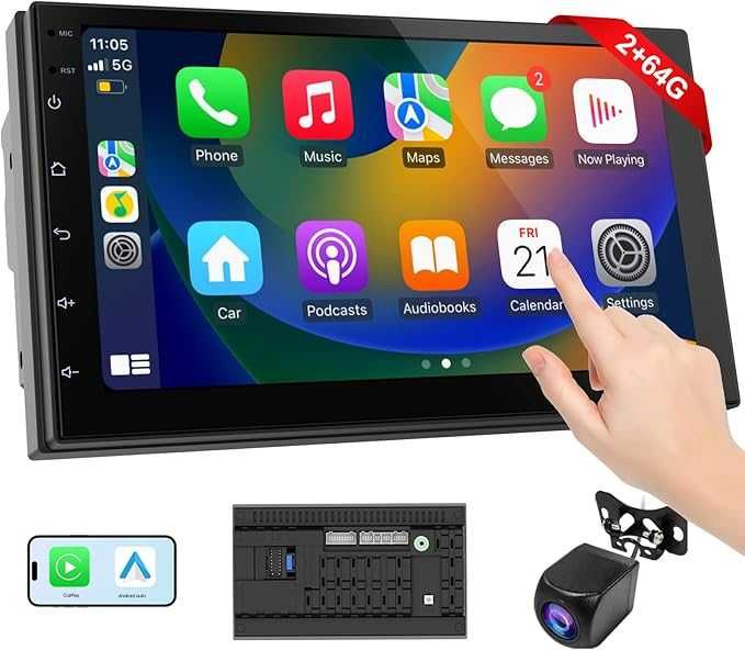 Автомагнітола Haudio 7" 2DIN CarPlay Android Auto GPS BT 5.0