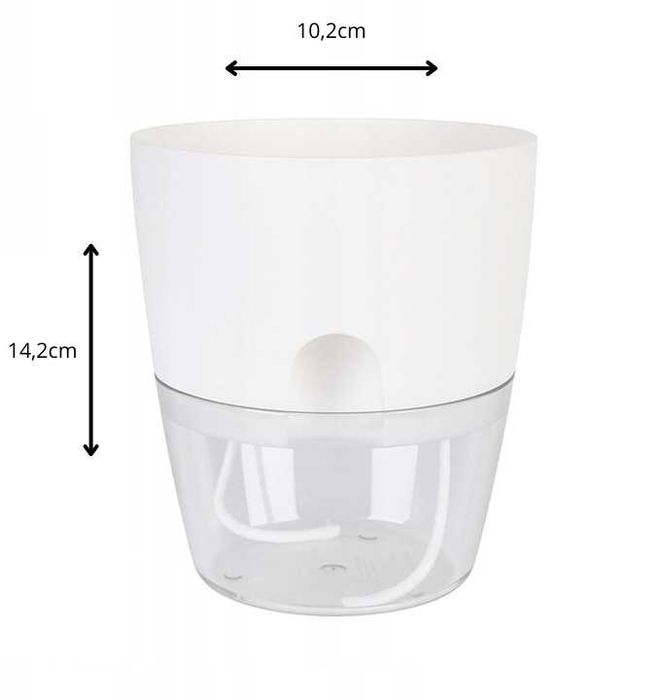 Zestaw 10 donic doniczek z regulowanym nawadnianiem biała automatyczna