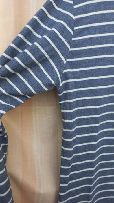 Camisola unisexo riscas azul e branco