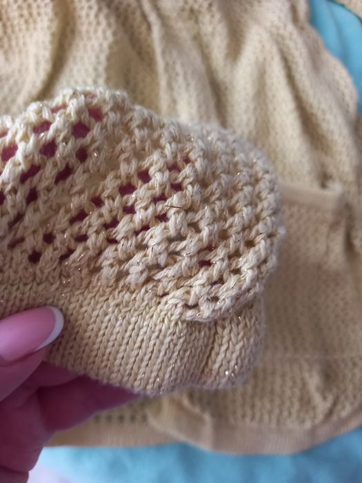 Kardigan roz M złota nitka