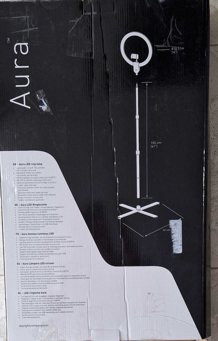 Lampa ledowa ze statywem Aura Ring, Daylight