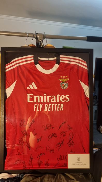 Camisola oficial do benfica  toda assinada  e com certificado.