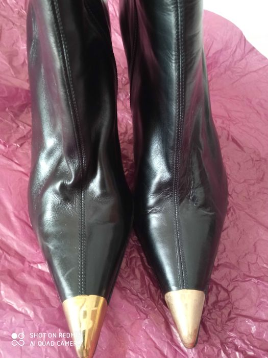 Botas pretas de pele Pura Lopez