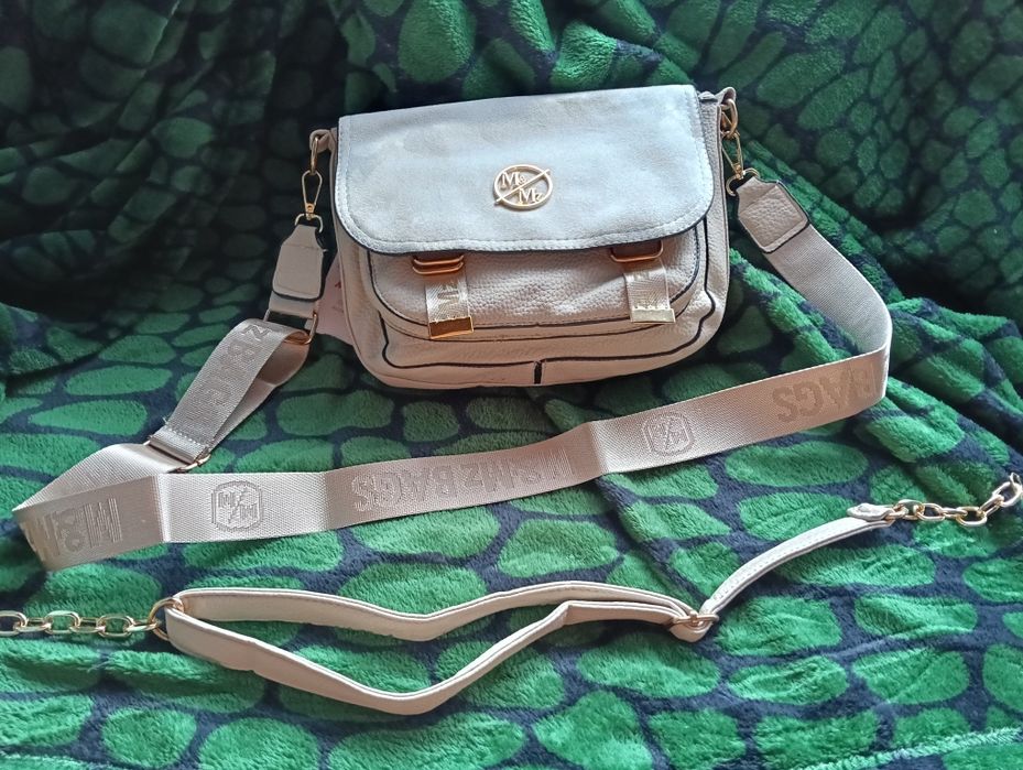 Torebka listonoszka M&MZ Bags beżowa/kremowa