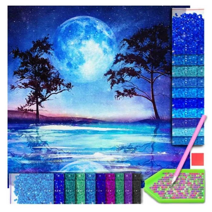 Haft diamentowy 30x30 Księżyc