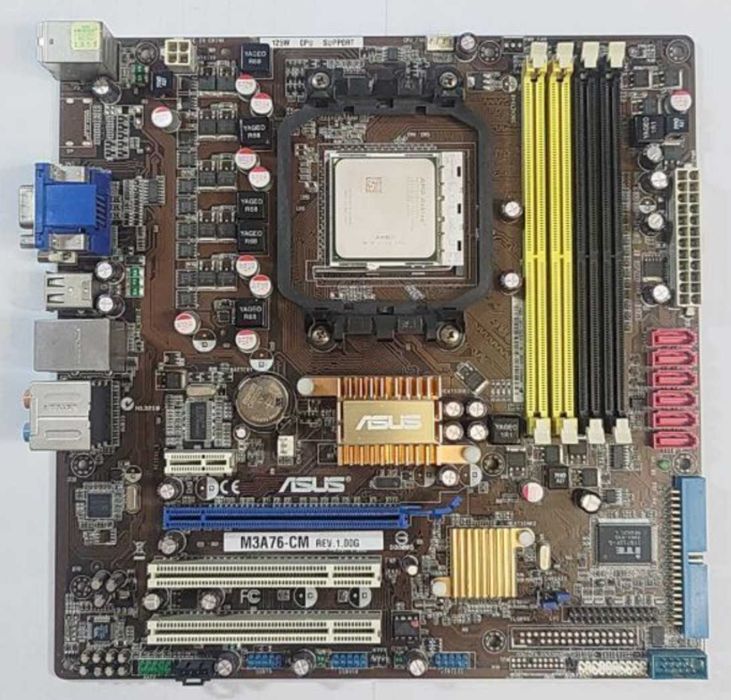 Материнська плата AM2+ Asus M3A76-CM та процесор AMD Athlon II X2 7750