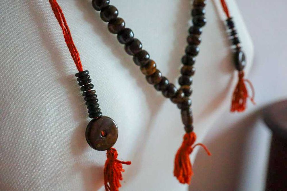 Mala tybetańska sznur naszyjnik różaniec modlitewny do medytacji.