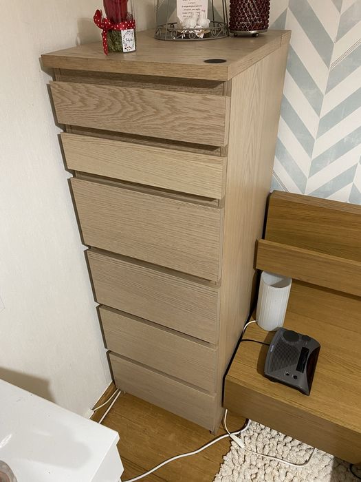 Camiseiro MALM IKEA – 6 Gavetas (Carvalho)