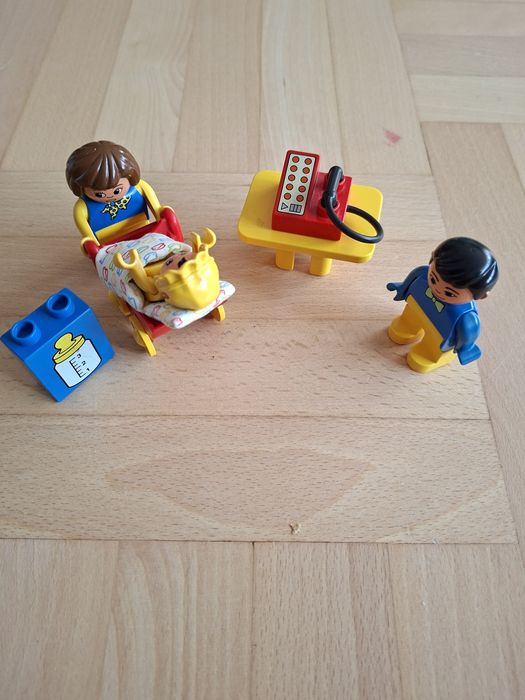 Lego duplo dziecko z wózkiem rodzina lata 90
