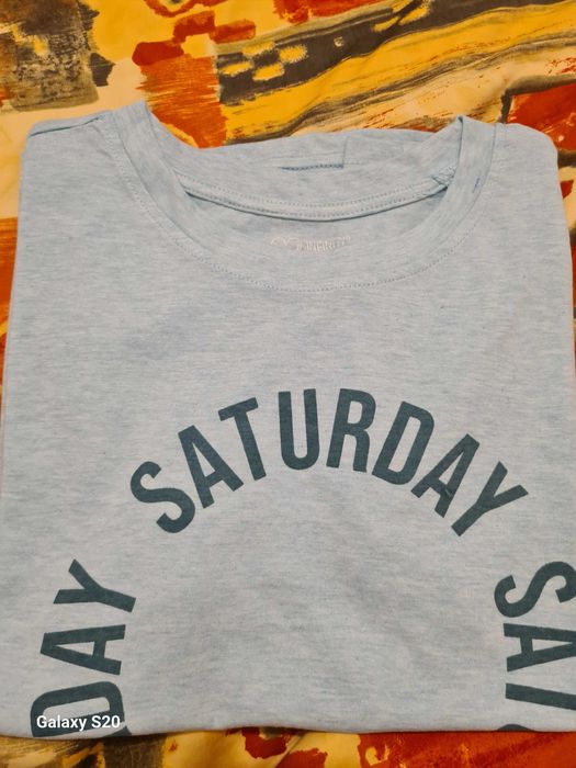 Koszulka damska jaśniutko niebieska z nadrukiem nowa Basic