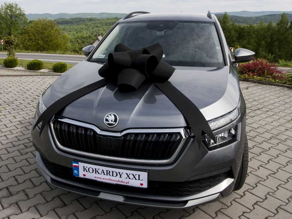 Piękna DUŻA Kokarda na samochód - auto PREZENT- KONKURS