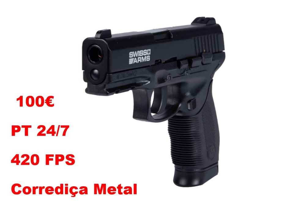 Pistolas Pressão de ar CO2 SEM blowback Borner  WC 401 - Crosman Wildcat - SwissArms PT92 e Jericho 941