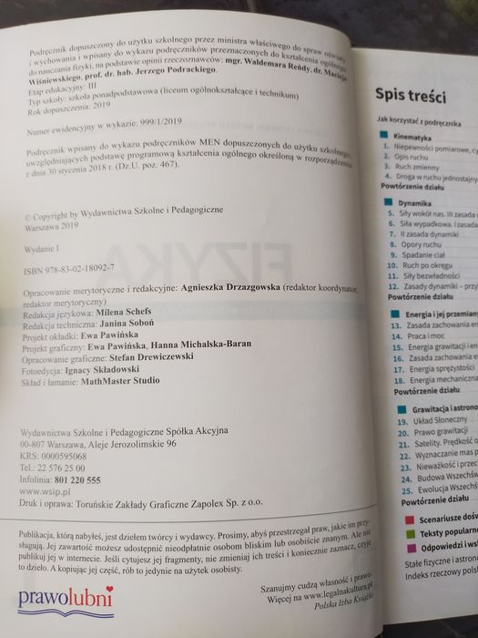 Fizyka 1. Liceum i technikum. Zakres podstawowy