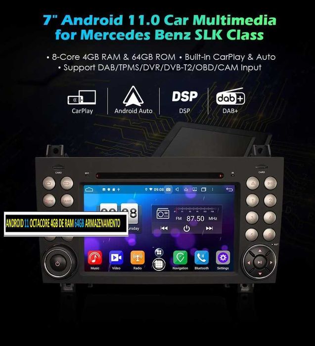 Auto-rádio 2 din android 14 para Mercedes SLK R171