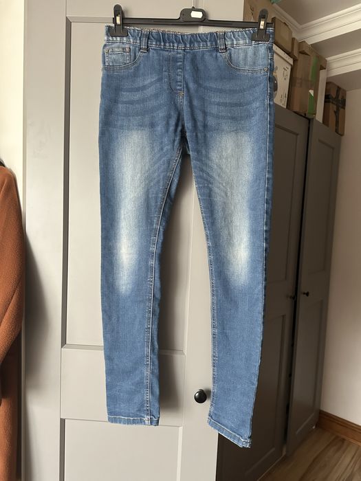 Jegginsy jeansowe spodnie na gumce 158