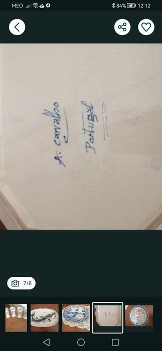 Prato centro de mesa antigo em metal + Louça antiga de Sacavém entre outras