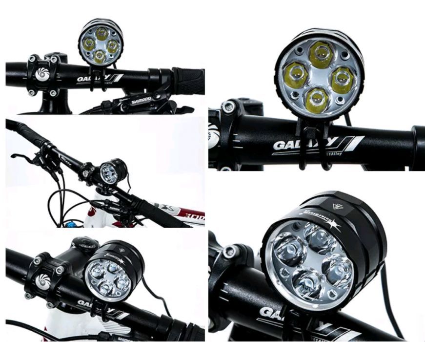 Luz foco lanterna 4xLeds 13000lm + bateria 6400mAh (6 meses garantia)