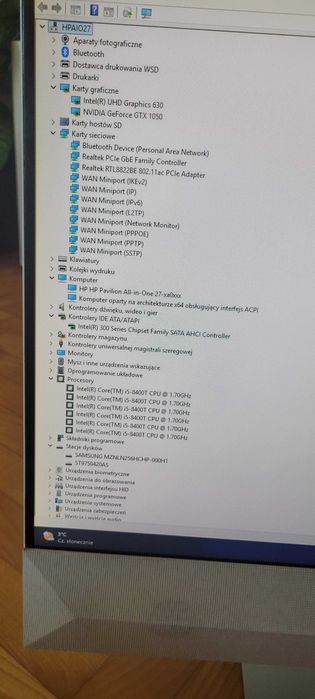 Komputer HP Pavilion AiO 27" GTX1050