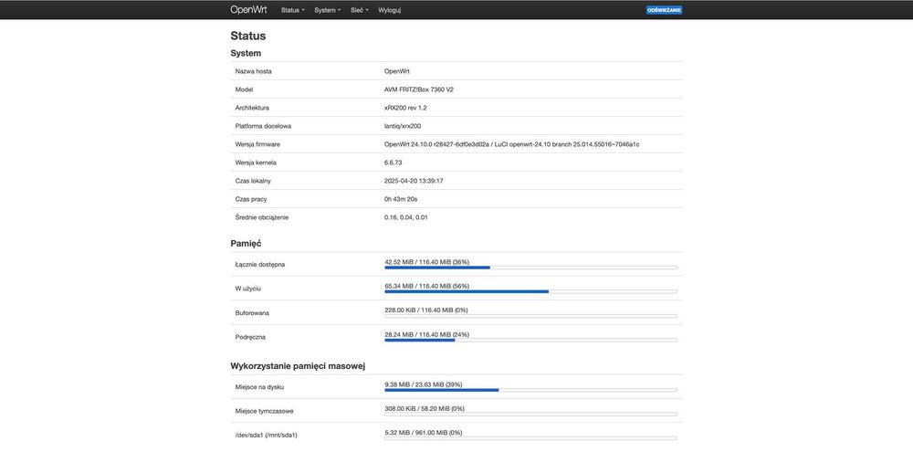 Router Fritzbox 7360 OpenWRT OSCAM-server