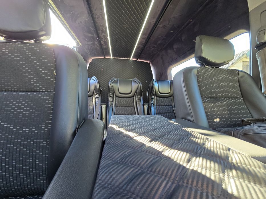 Fotele do busa montaż foteli w busie homologacja Sprinter Man Iveco
