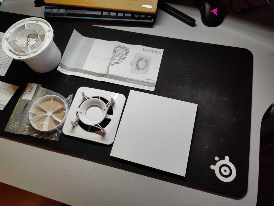 Wentylator łazienkowy FI100 cichy 26dB 82m3/h biały + gratis zawór