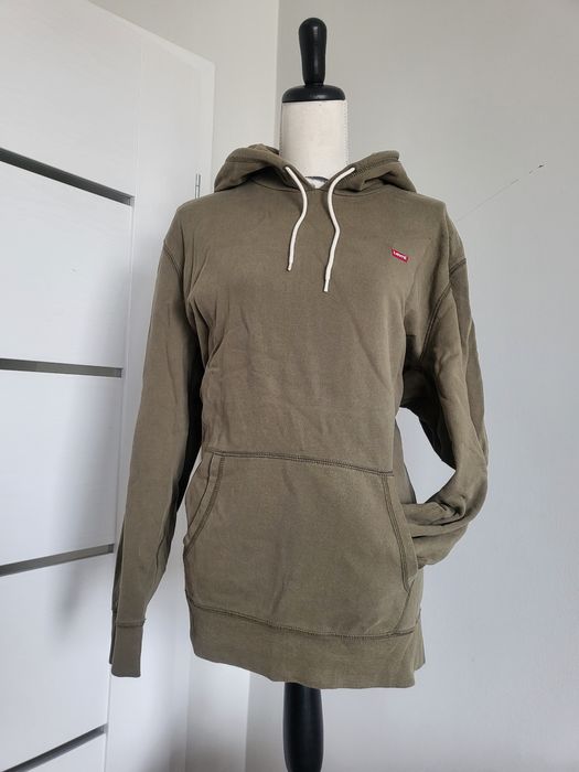 Levi's bluza bawełniana z kapturem gładka 34581
męska kolor zielony z