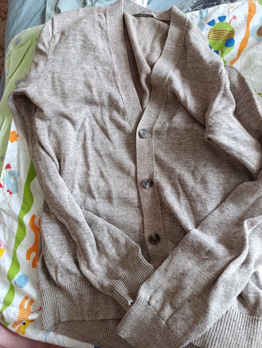 Sweter męski rozpinany m szary beżowy melanż bawelna mango