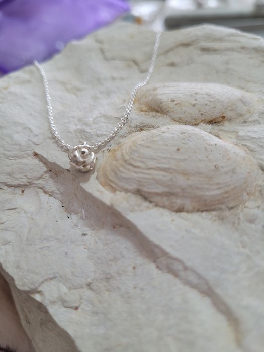 Colar Rosa em prata 925.