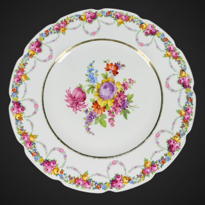 Duża Patera Talerz Bayrische Ostmark kolorowe kwiaty B6/020127